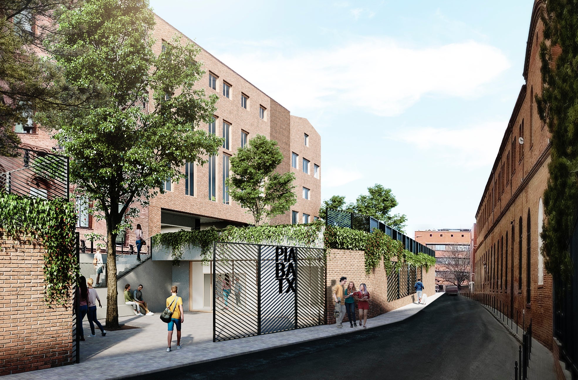 Projecció de la nova entrada pel carrer Cisterna de l'Escola Pia de Terrassa | Aquidos