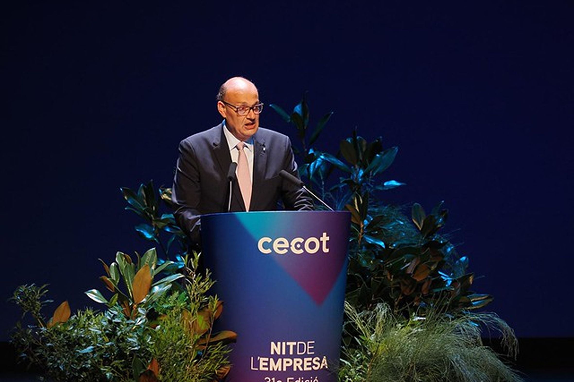 El president de la Cecot, Xavier Panés, durant el seu discurs a la 31ª Nit de l'Empresa a Sant Cugat del Vallès | Cecot