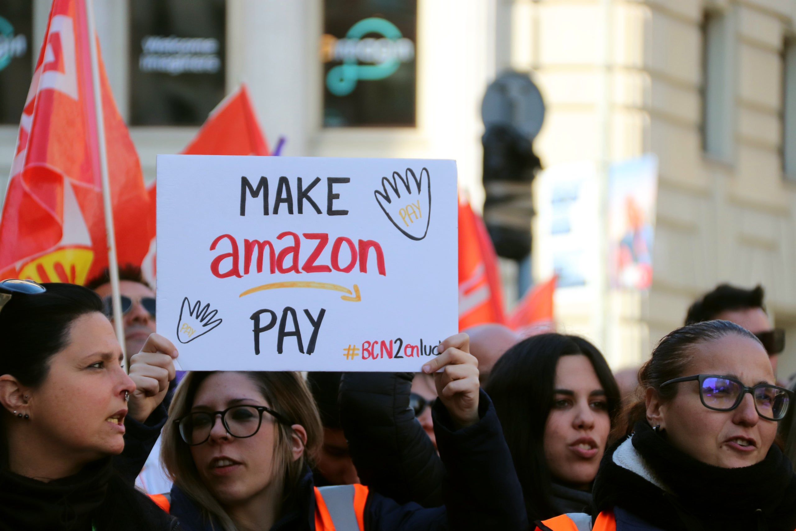 Manifestació contra les condicions salarials d'Amazon / ACN
