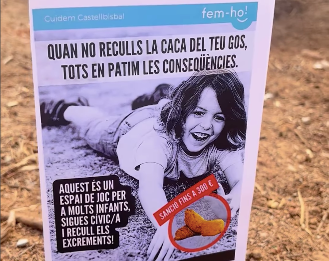 Cartell per conscienciar sobre la recollida d'excrements de gos / Ajuntament de Castellbisbal 
