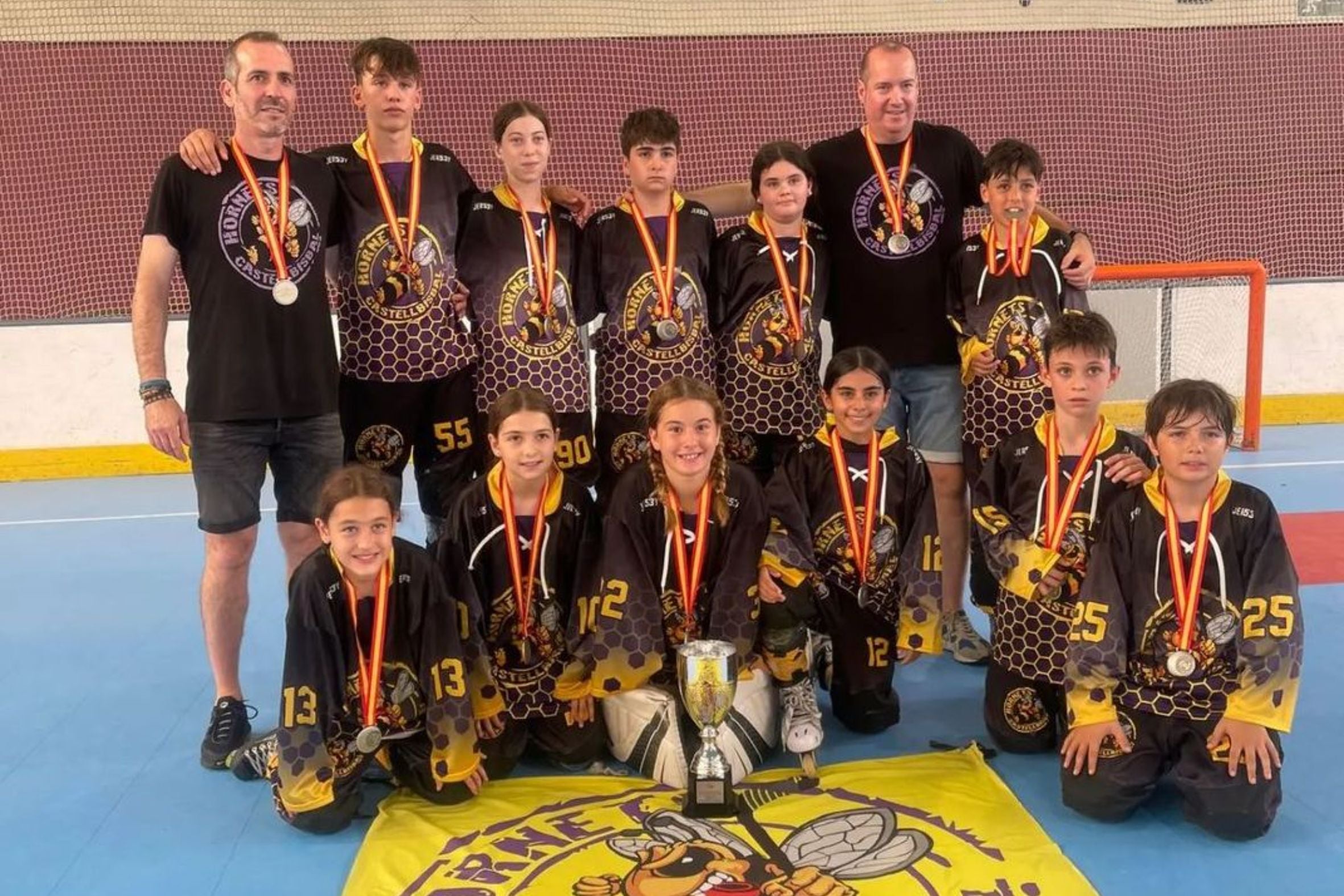 El CP Castellbisbal aleví al Campionat d'Espanya d'hoquei línia / @cpcastellbisbal