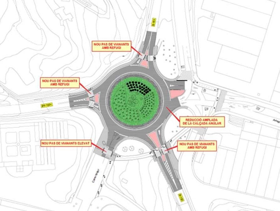 Projecte de millora de la rotonda de la B-150 / Diputació de Barcelona