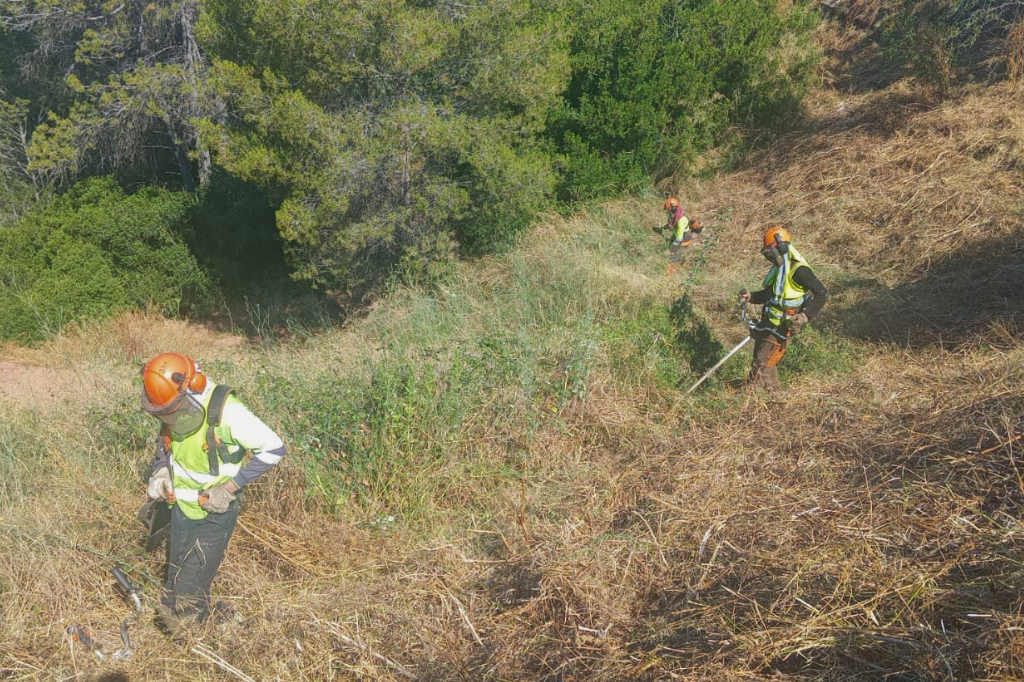 Operaris durant la campanya de manteniment de les franges de seguretat contra incendis d'enguany | Ajuntament de Castellbisbal